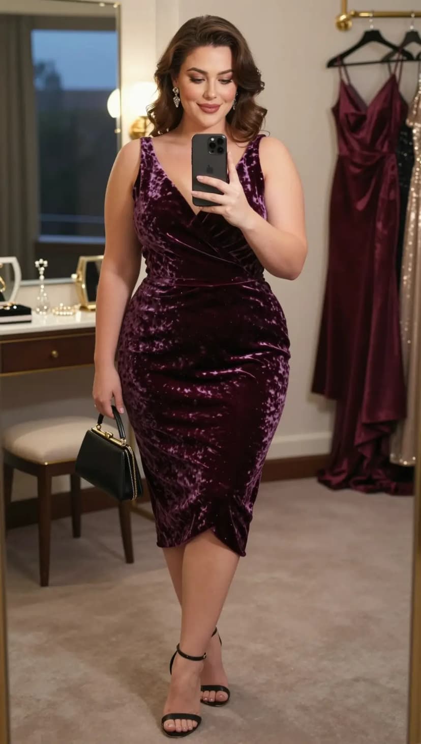 Purple Velvet Sheath Dress