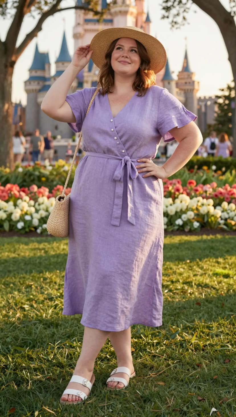 Lavender Linen Wrap Dress
