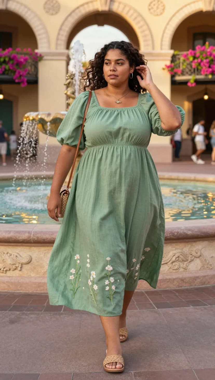 Sage Cotton Gauze Dress