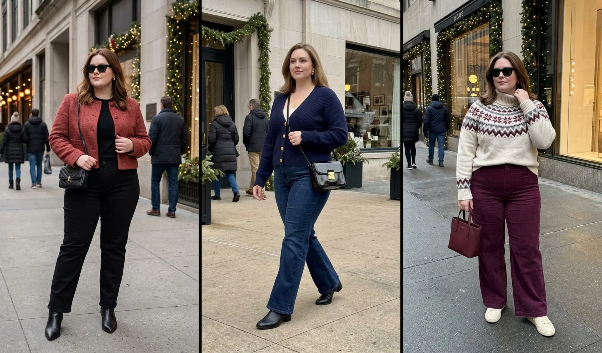 30 Plus-Size Christmas Shopping Outfits To Keep You Cozy & Chic