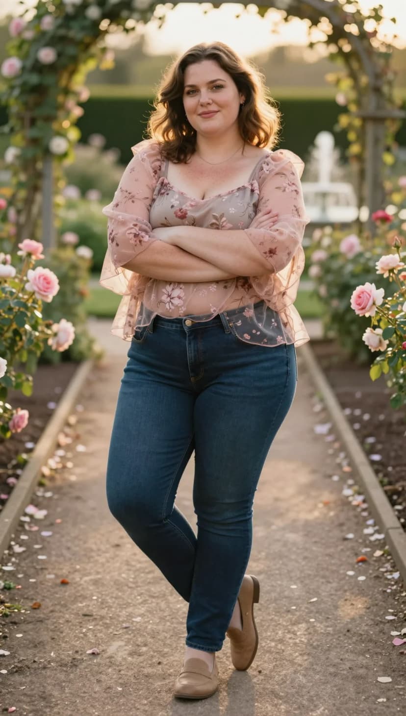 Pink Floral Chiffon Blouse + Dark Wash Skinny Jeans + Tan Leather Loafers