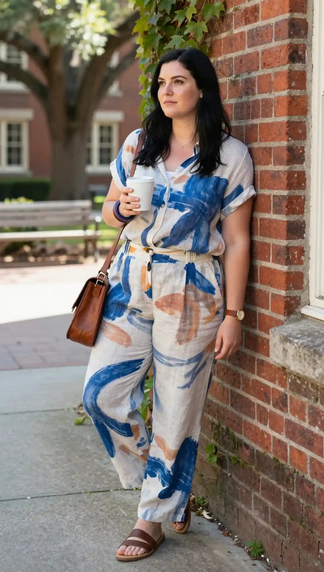 Abstract Print Linen Shirt + Abstract Print Linen Trousers