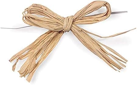Natural raffia bows with wire ties