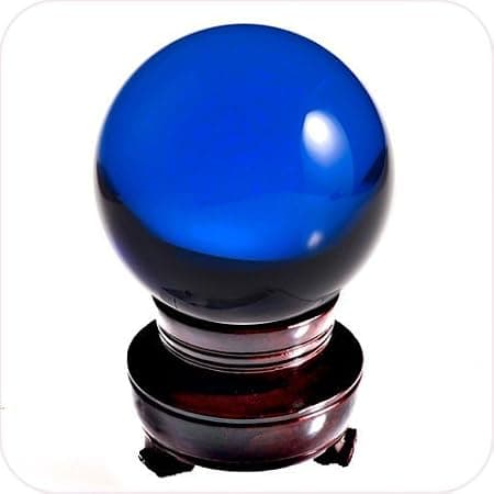 Blue 5-inch crystal ball with stand