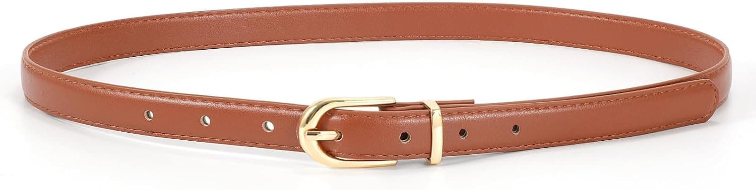 Slim brown belt — fits waists up to 57 in