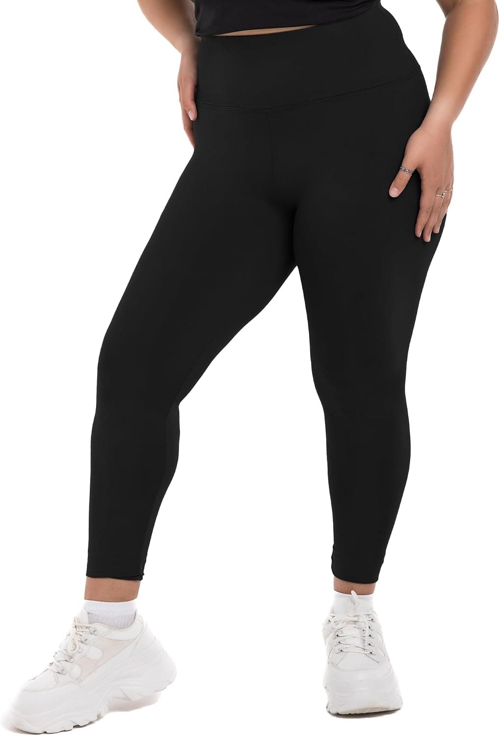 Black plus-size leggings — up to 4X