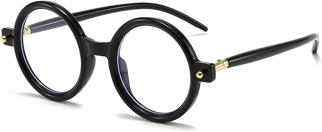 Round black vintage costume glasses