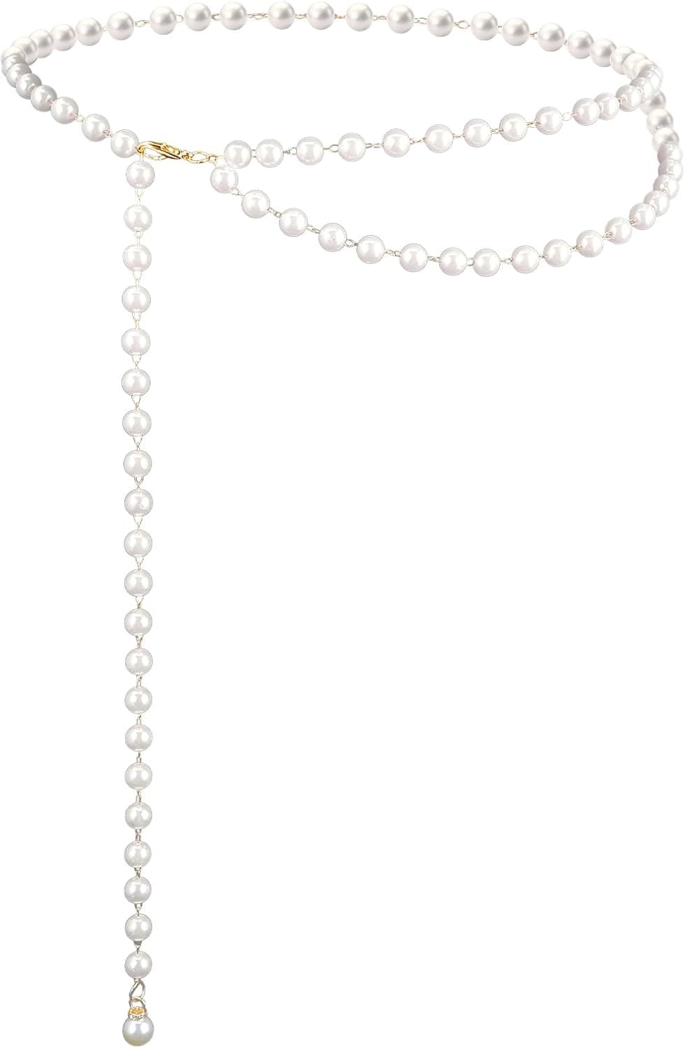 Adjustable pearl waist chain belt