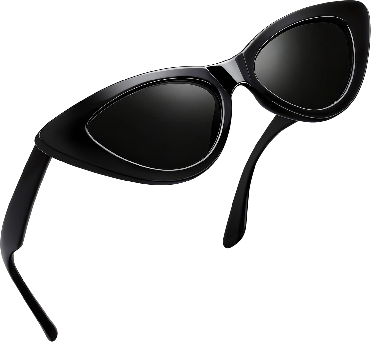 Black narrow cat-eye sunglasses β A01 Black