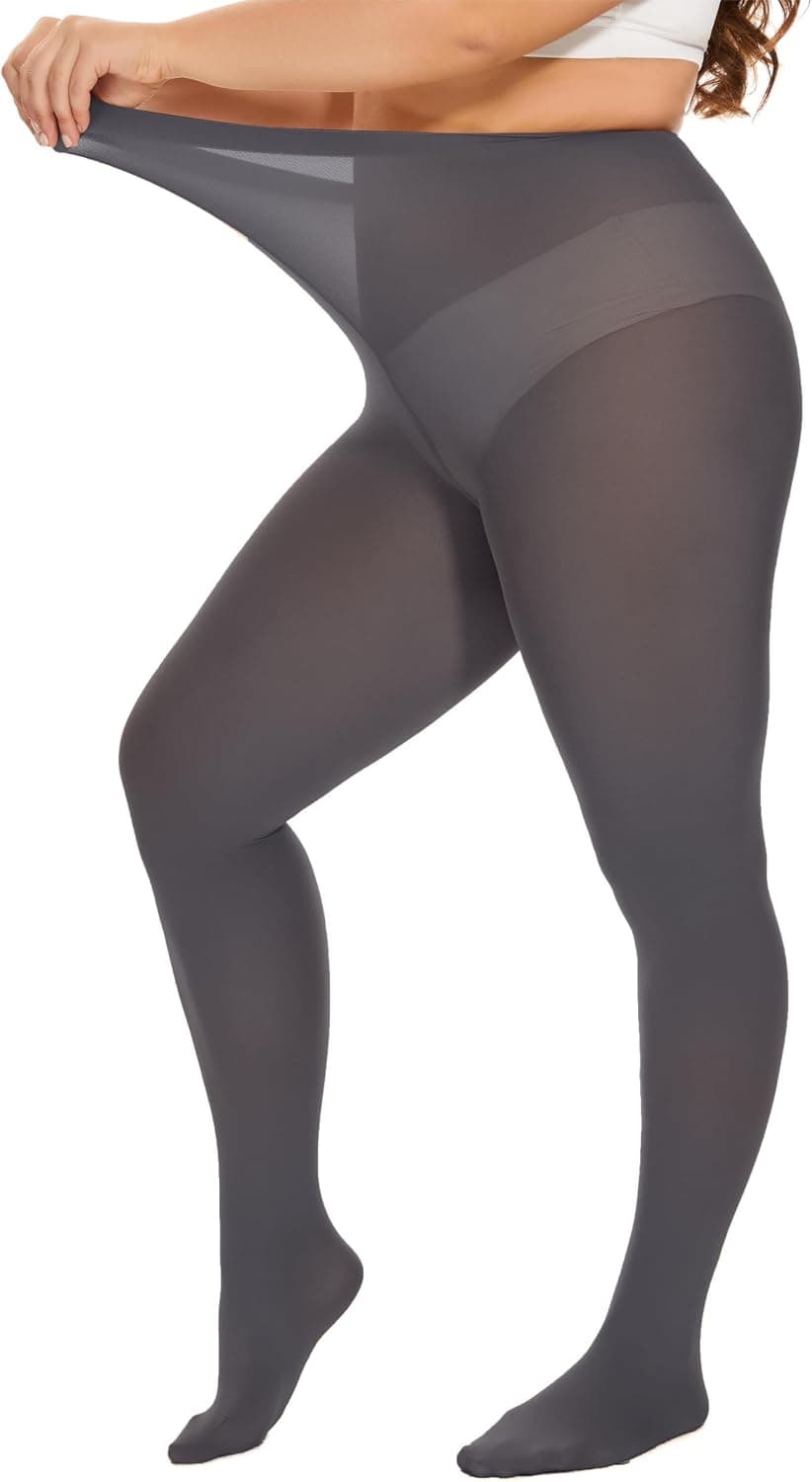 Dark-gray plus-size semi-opaque tights β sizes 1Xβ4X