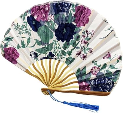 Floral folding hand fan