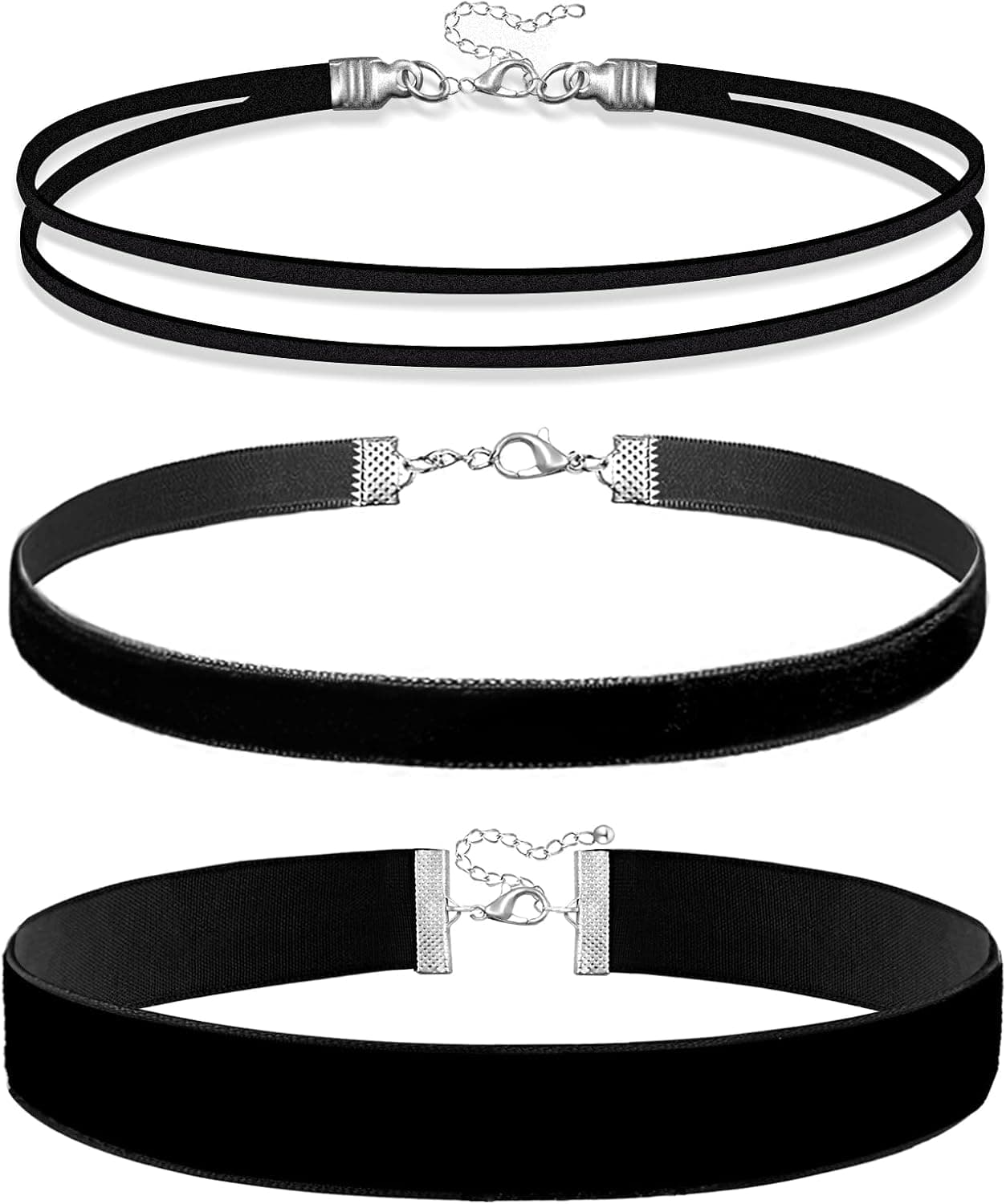 Black velvet choker set
