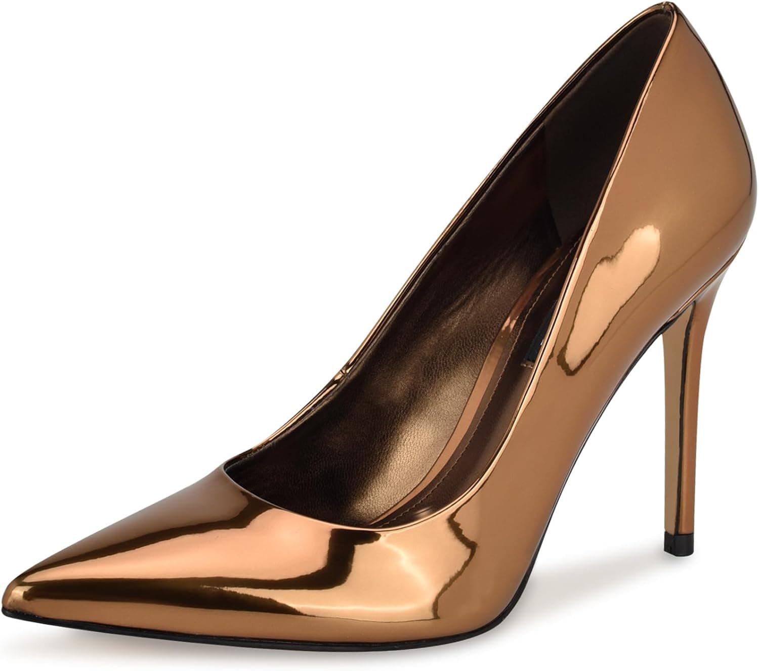 Bronze mirror-metallic pointed pumps β sizes 5β12