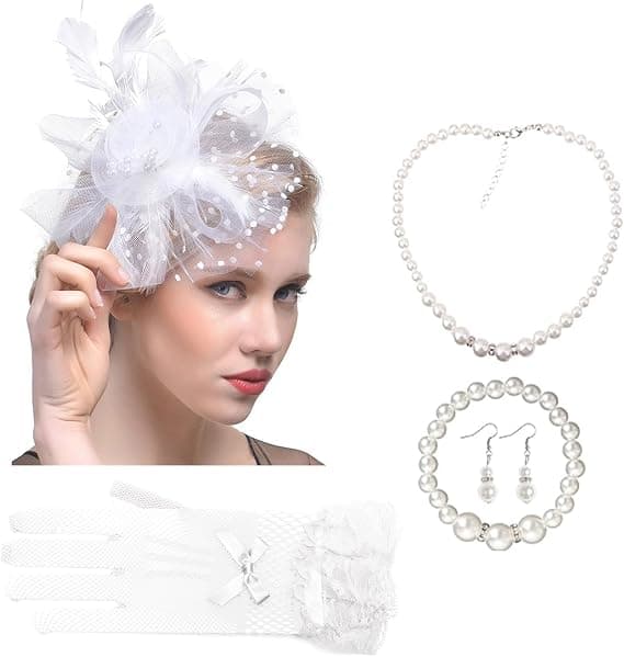 White lace bridal veil fascinator