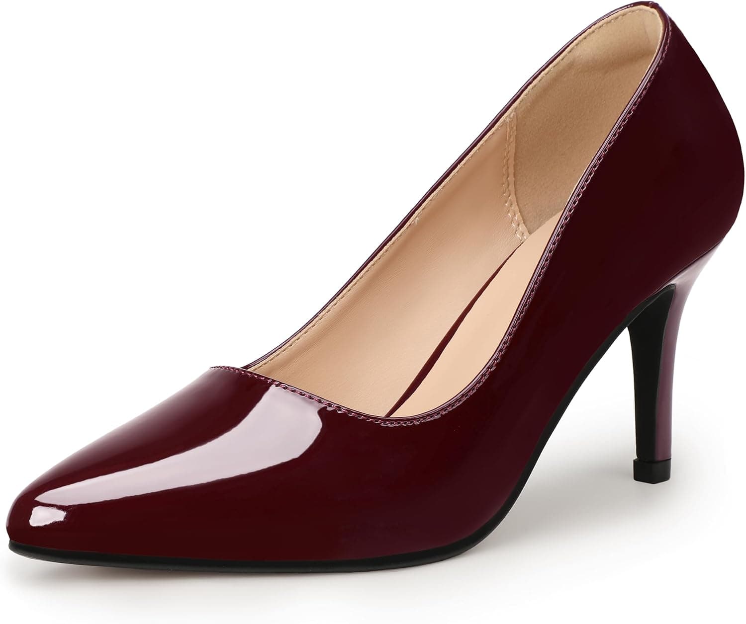 Burgundy patent pointed-toe pumps β sizes 5β11