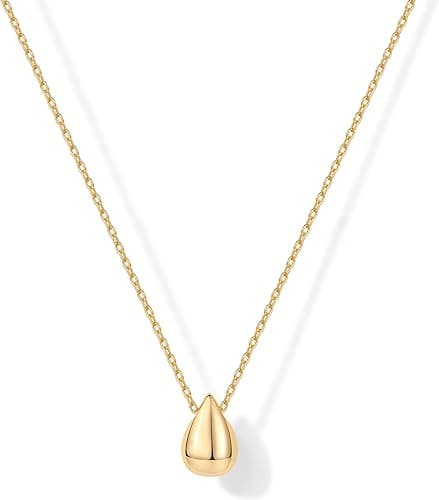 14k-gold-plated dainty pear pendant necklace