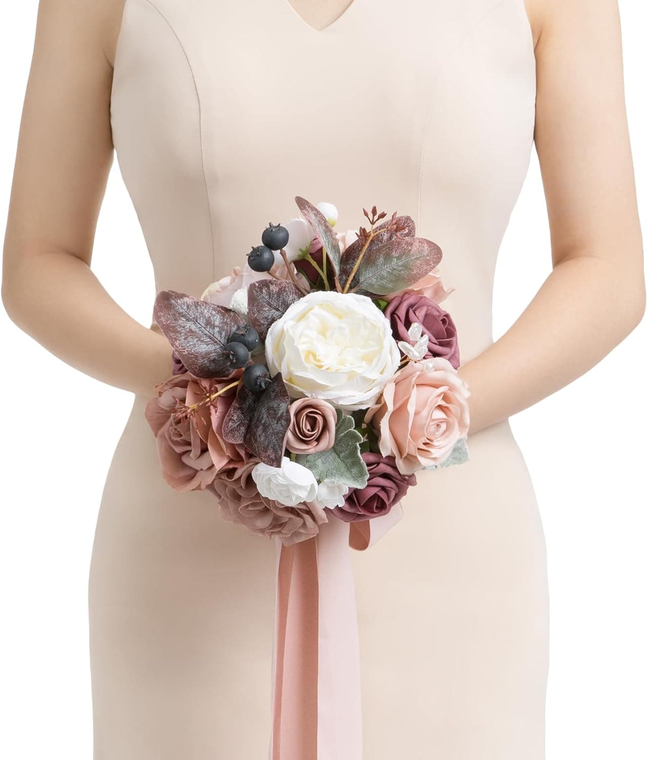 Dusty-rose and mauve bridal bouquet