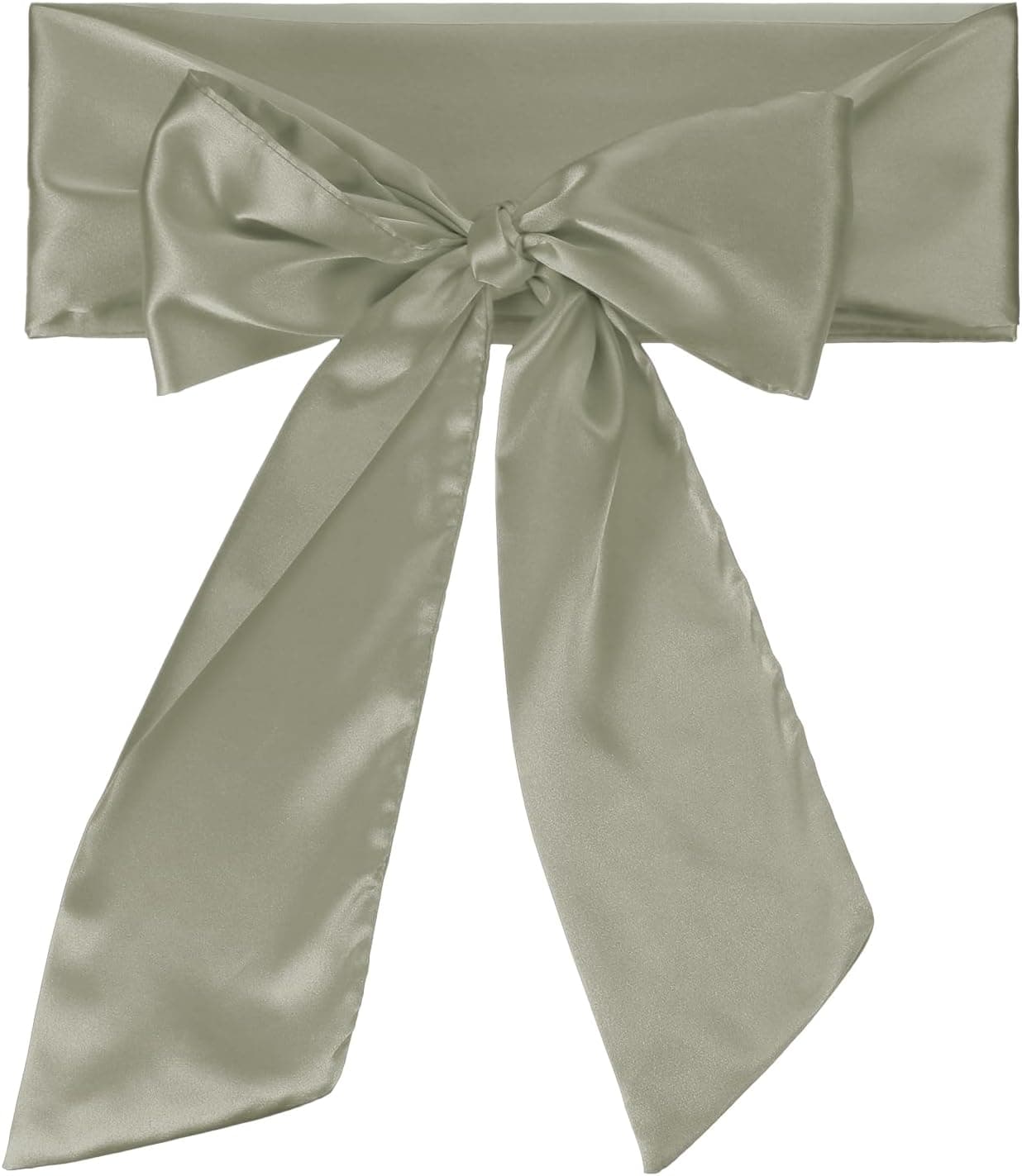 Silver-gray satin waist sash