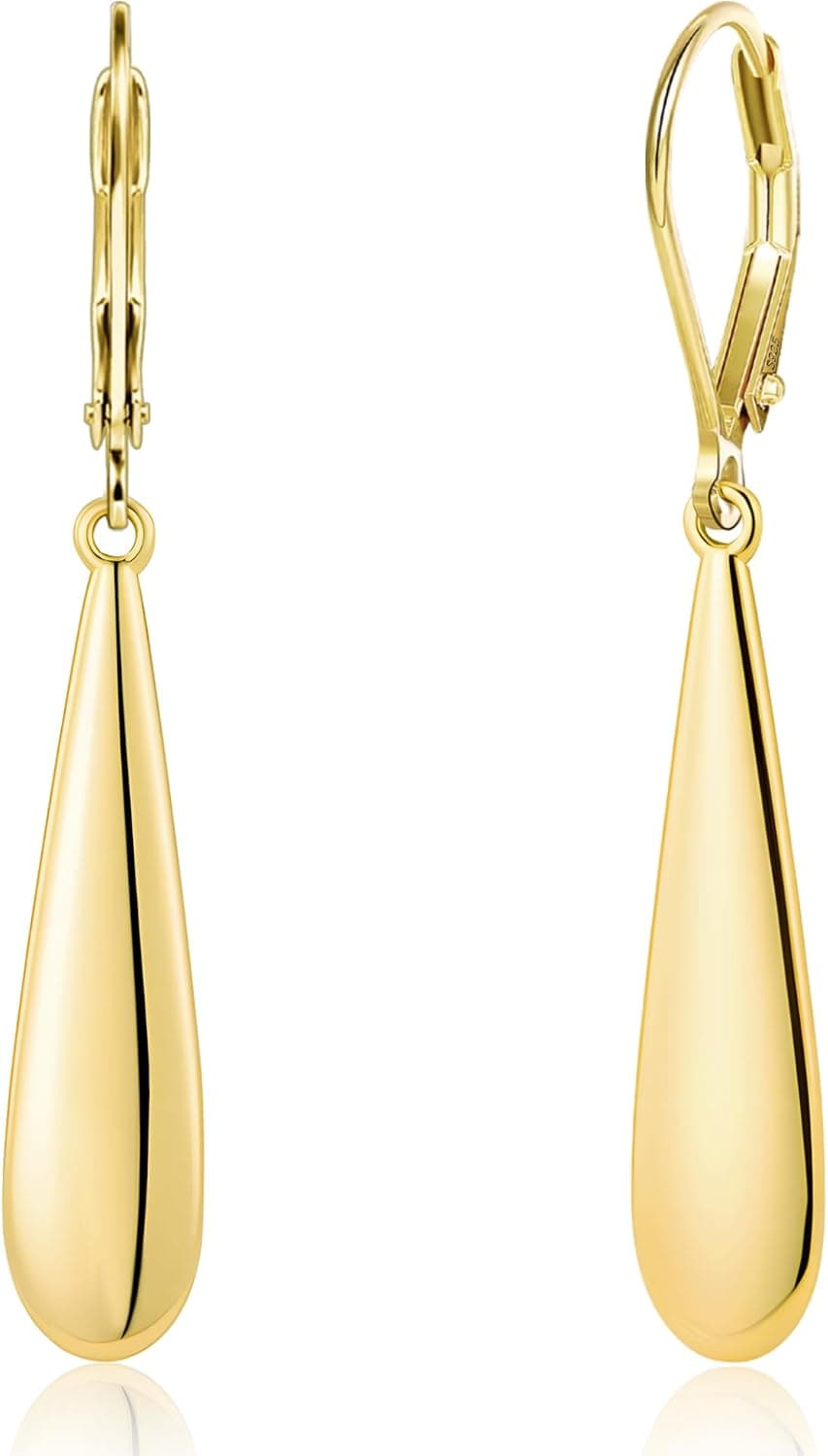 Gold teardrop drop earrings β 14K gold plated
