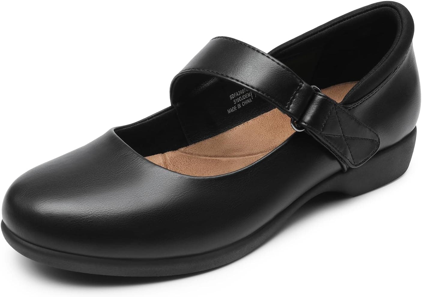 Black Mary Jane flats — wide-width options