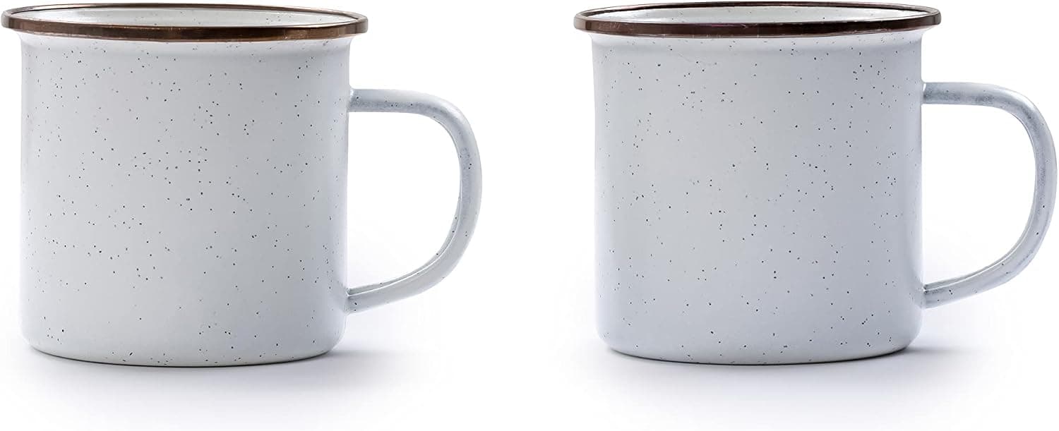 Cream enamel camping mug