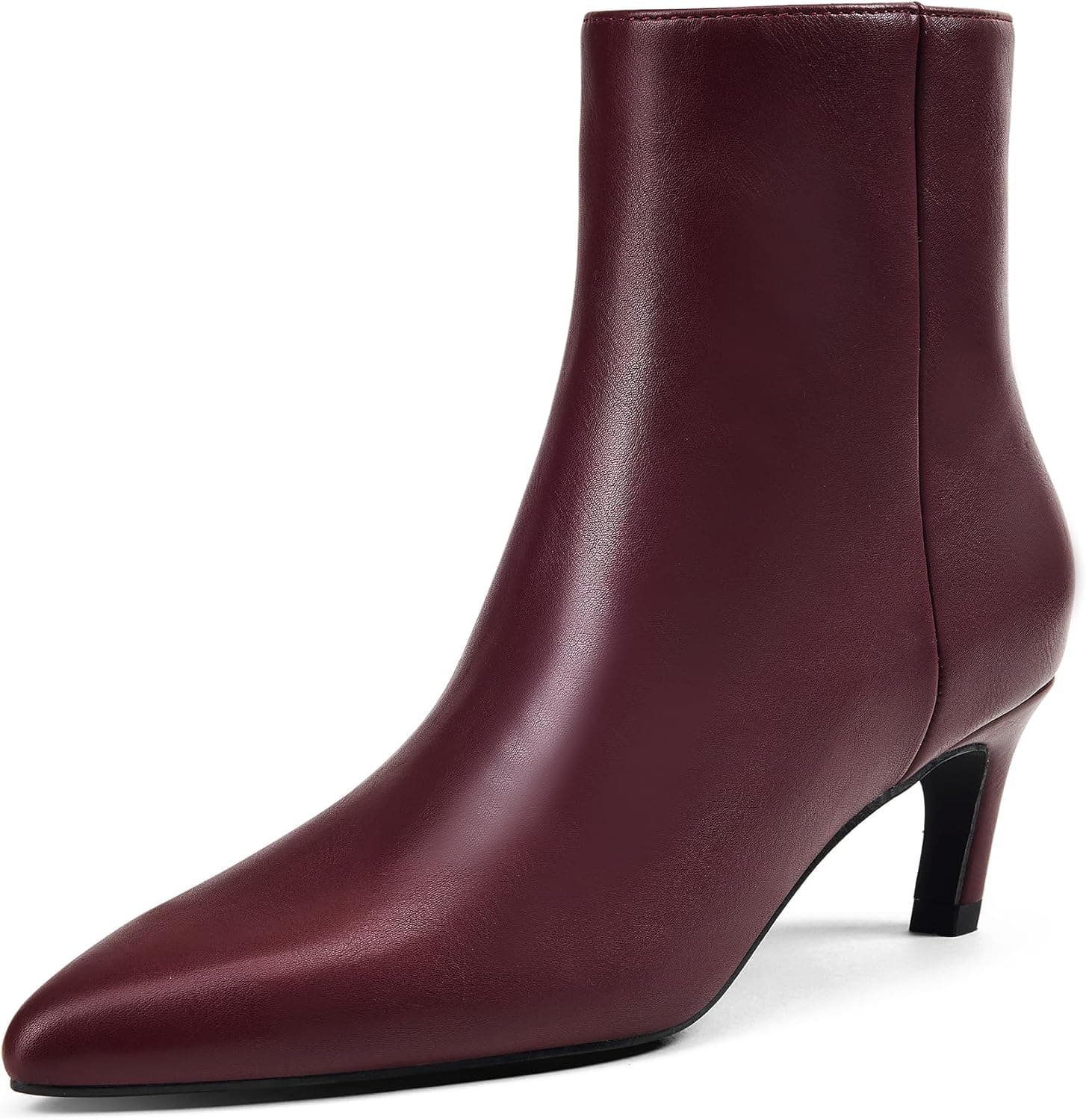 Matte-burgundy pointed ankle boots β sizes 6β11