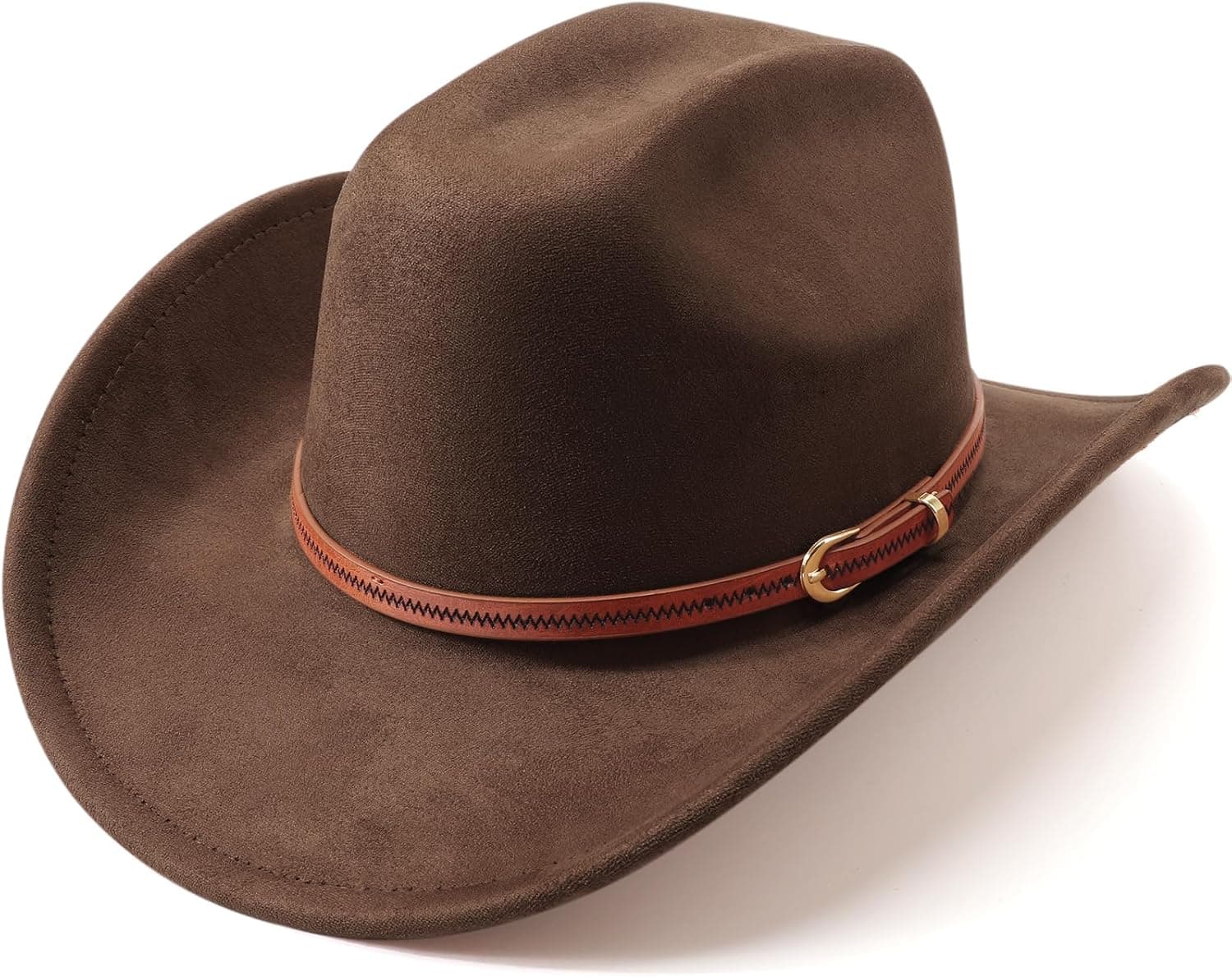 Coffee-brown western cowboy hat