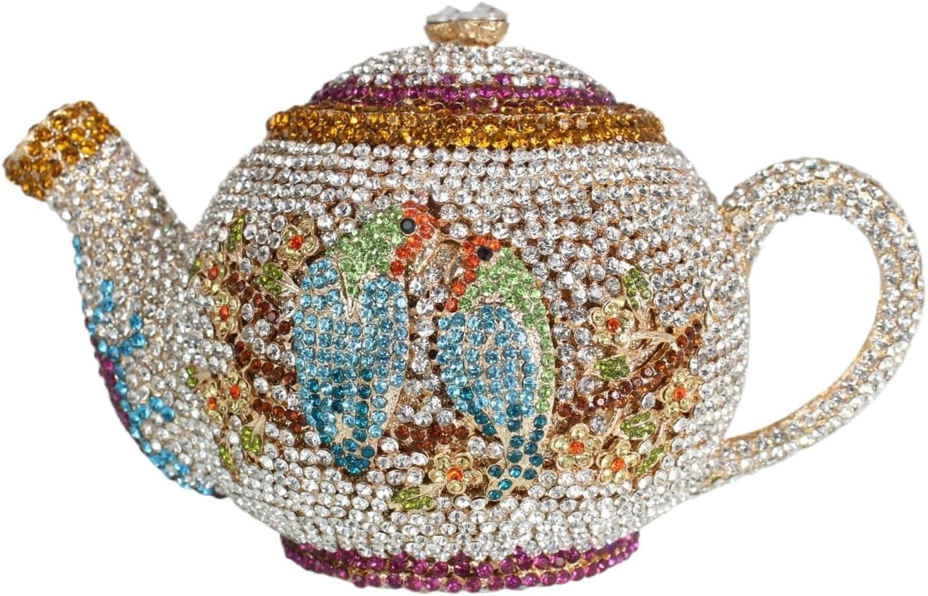Rhinestone teapot evening clutch