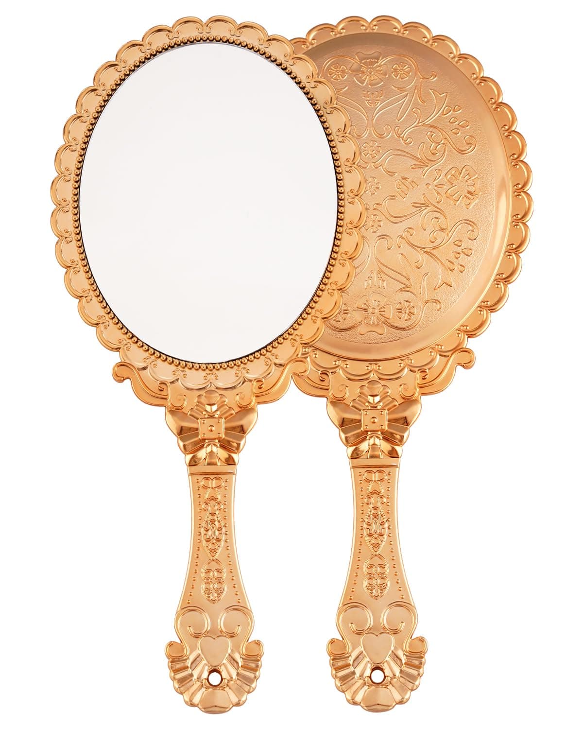 Gold vintage handheld mirror