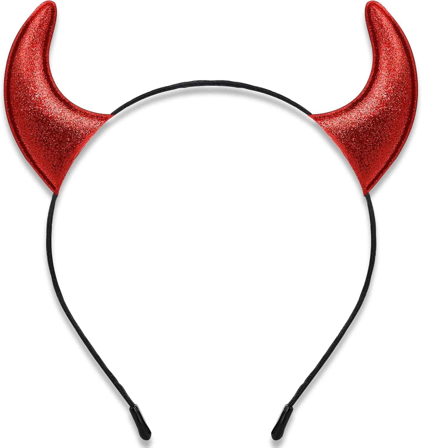 Red glitter devil horns headband