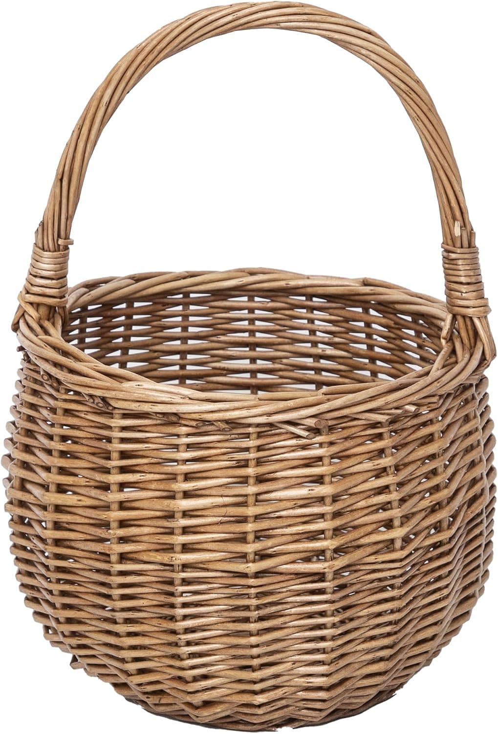 Small natural wicker harvest basket