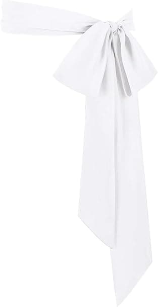 Ivory satin waist sash