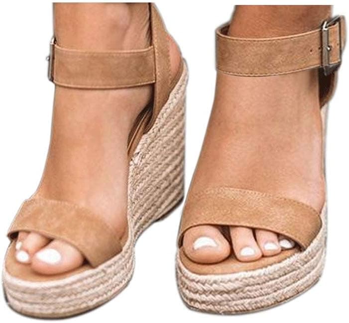 Taupe strappy flat sandals — wide-width option