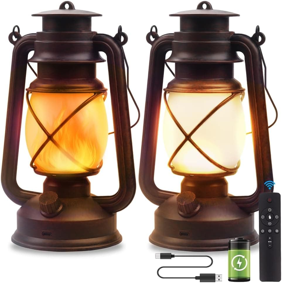 Bronze vintage LED lantern prop