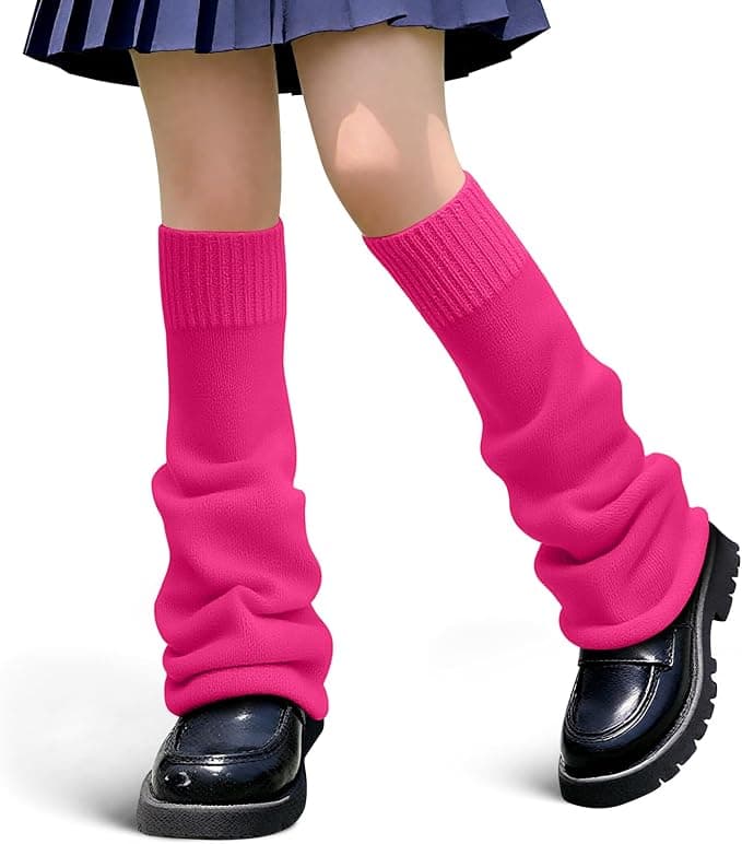 Hot-pink 80s ribbed leg warmers