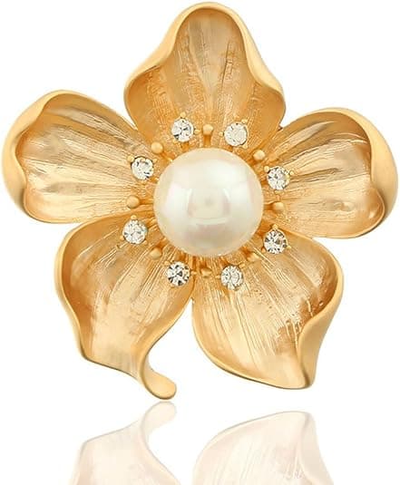 Dainty gold flower brooch pin β 3.2 cm