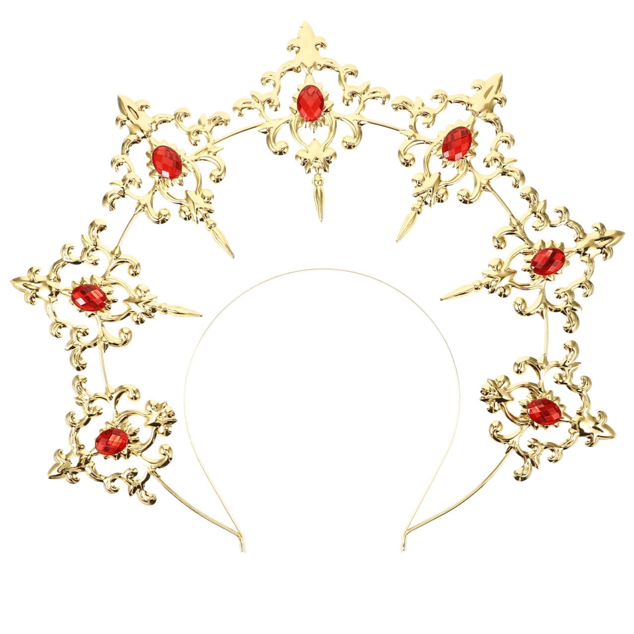 Gold sun-halo goddess headband