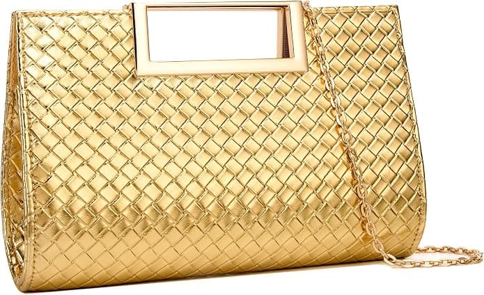 Gold metallic sculptural shell clutch β irregular acrylic closest match
